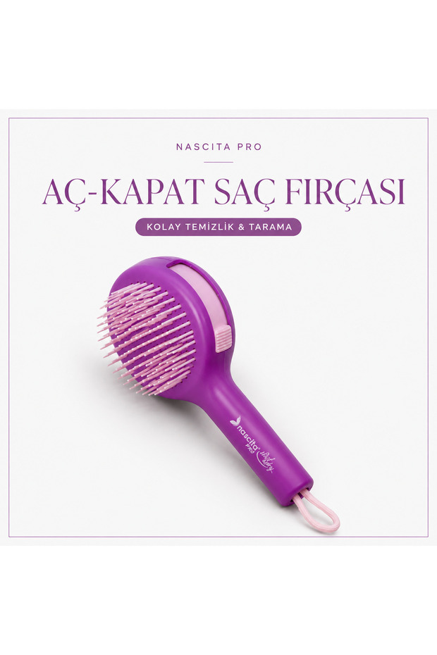 Open-Close Hair Opening and Combing Brush Pink Nasfpro00050Pn