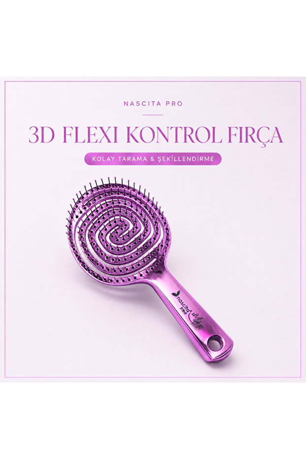 Promax Three Dimensional Oval Hair Brush Large - 18 Purple