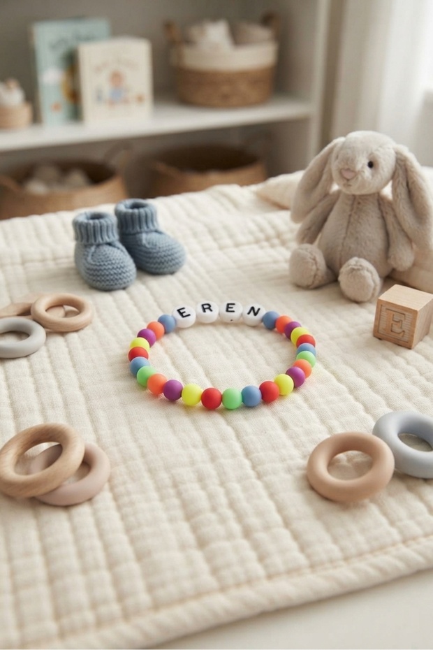 Baby Boy Orange Beaded Bracelet - Tycbblk03