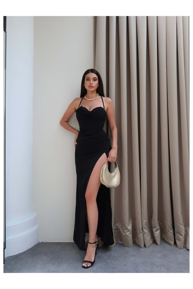 Corset Detailed Back Tie Dress