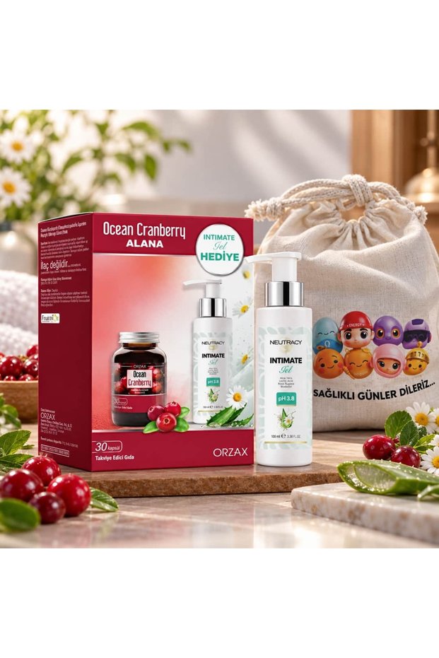 Ocean Cranberry Cranberry Extract 30 Capsules + Neutracy Intim Gel 100 ml with Gift, Prepared Specially for You in a Sarmed Pouch.