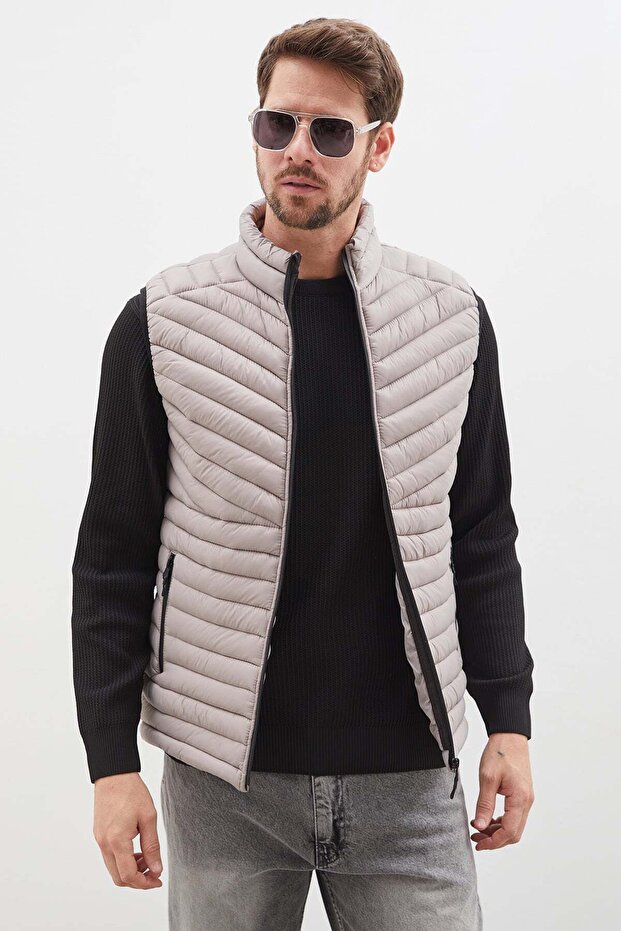 Zippered Stand Collar Inflatable Vest
