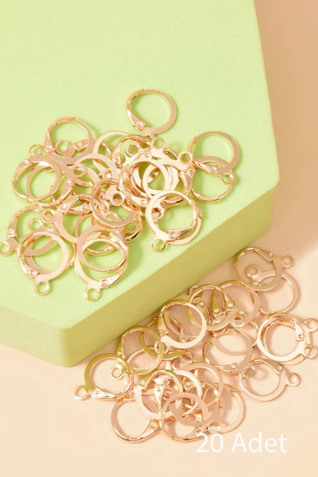 DIY Jewelry Making Material 20 Pieces C-Shaped Hoop Dangle Earring Apparatus - Gold