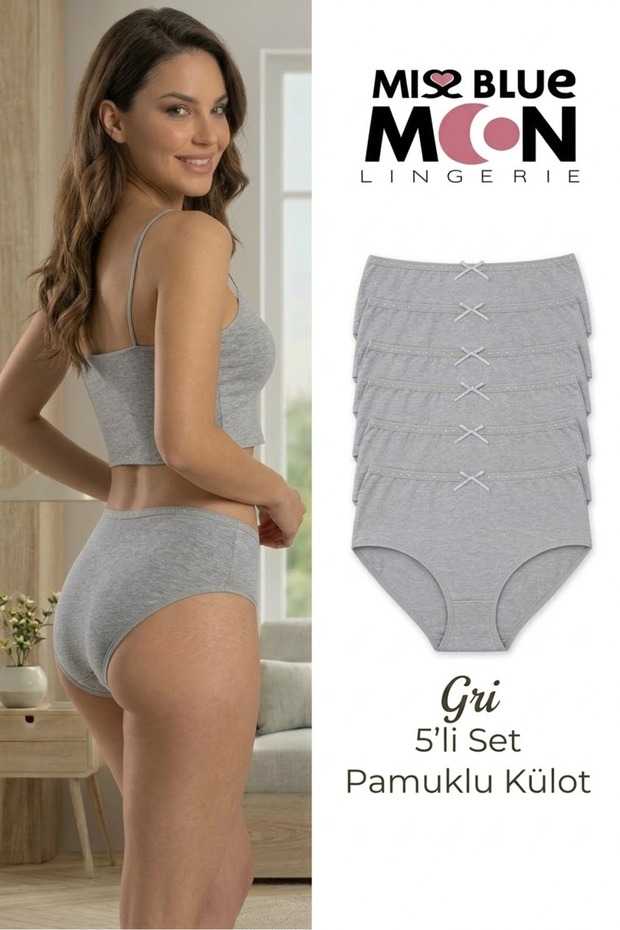 High Waist Cotton 5-Piece Bato Women's Panties 5000