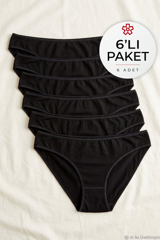 Bamboo Super Traceless Bikini Women's Panties Black 6-Pack