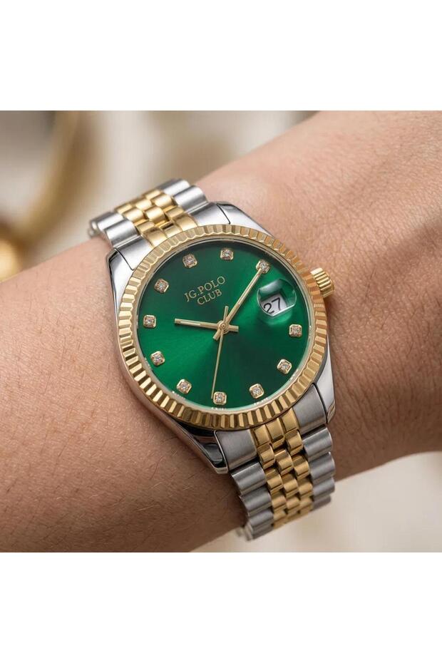 Steel Case Green Dial 2 Year Warranty Jpc.0925 S03036M.4 Women Wristwatch
