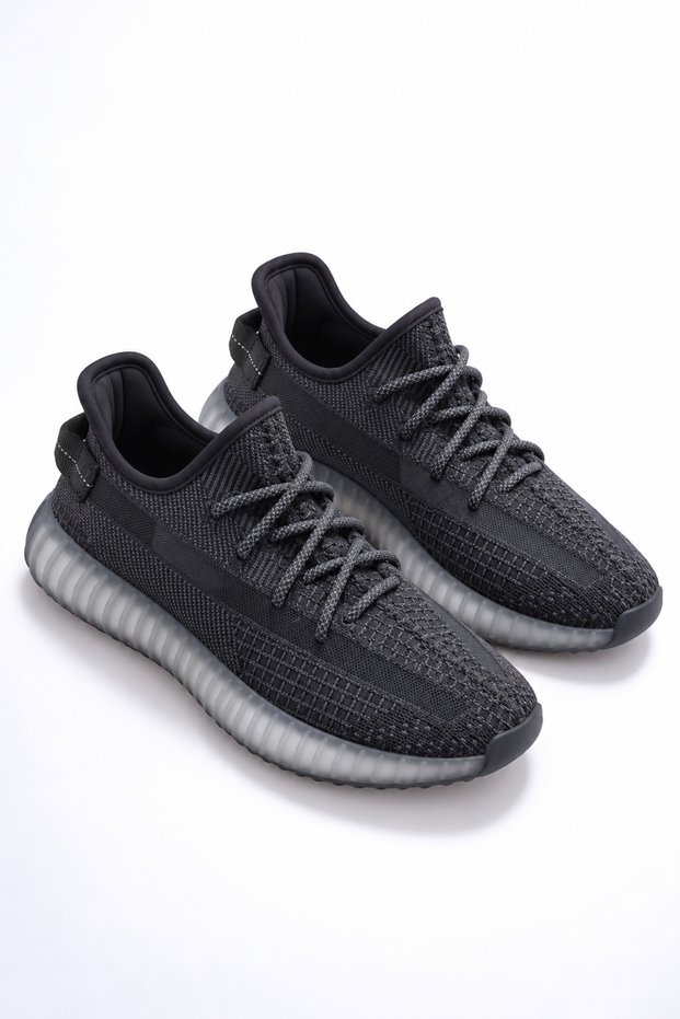 Jy305 Pulse Lace-Up Knitwear Fabric Men's Casual Sports Shoes Tbt - Black