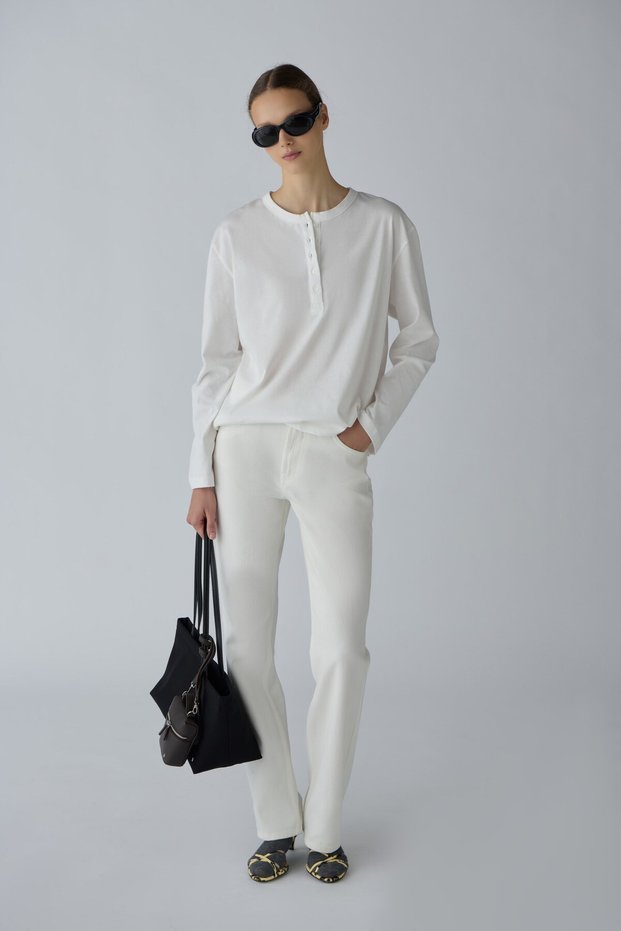 Ecru Effortless Straight Jean