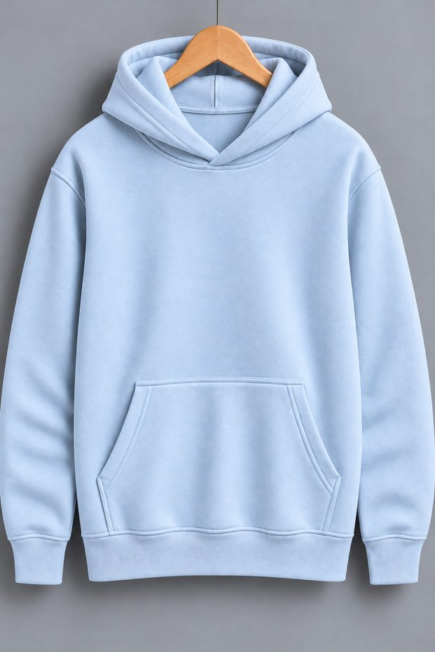 Unisex Basic Mavi Sweatshirt Hoodie