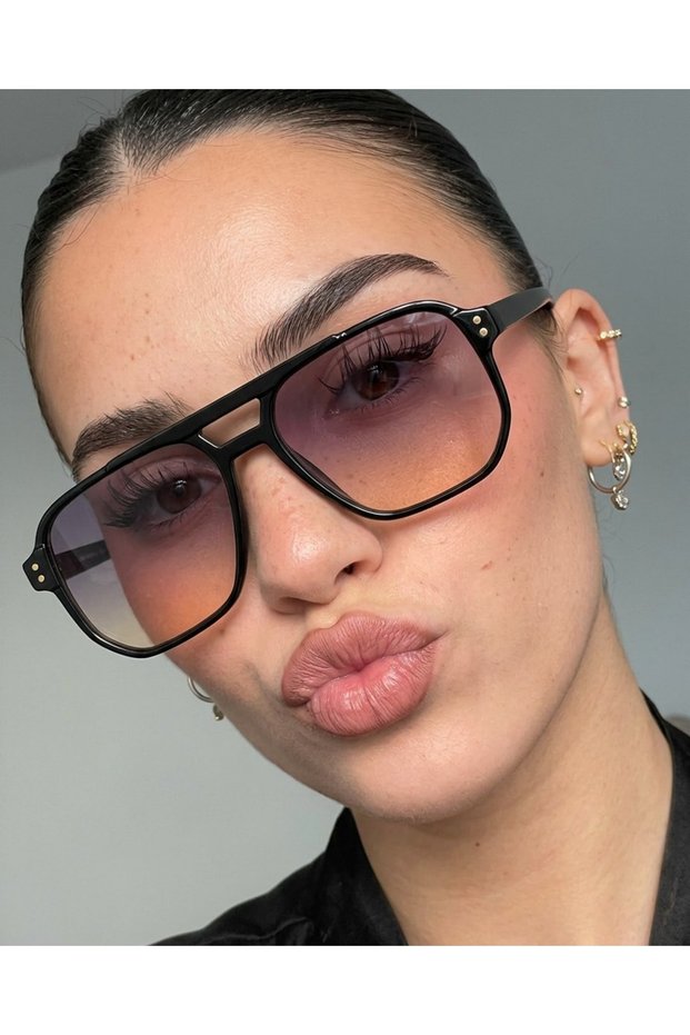 Colmar Rectangular Gradient Double Color Glass Sunglasses Trend Model Unisex Sunglasses 50 20 148