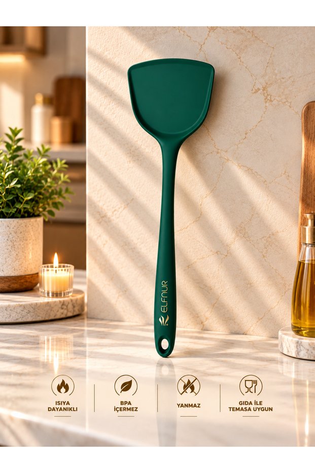 Fireproof Non-Stick Silicone Egg and Crepe Spatula - 32 cm