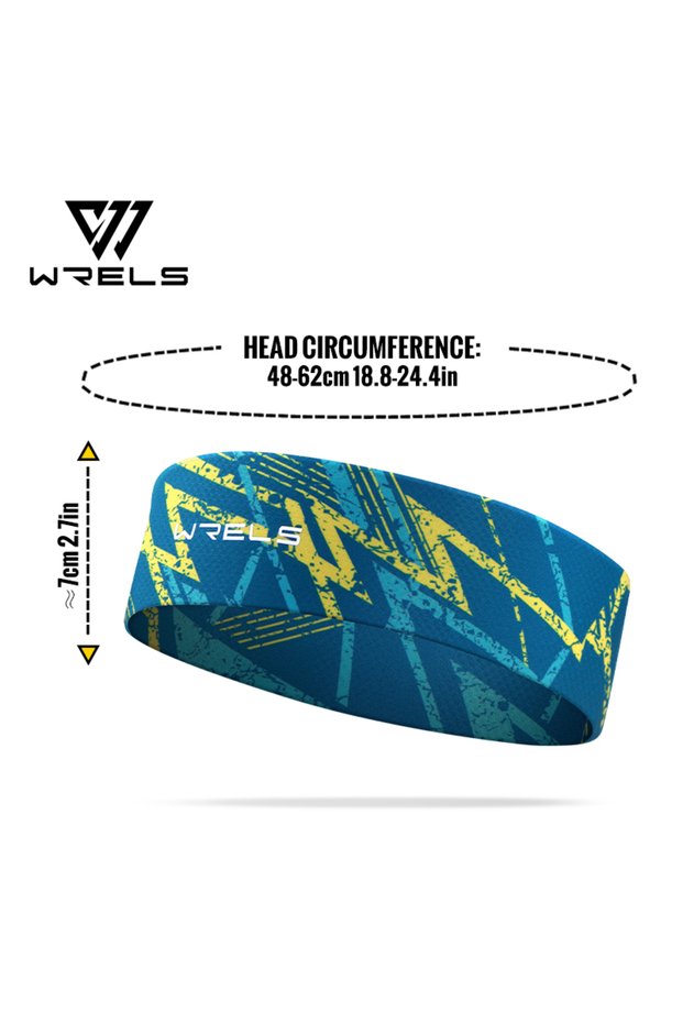 green WRELS Sports Headband Moisture Wicking Stretchy Sweatband for Running Cycling Football Yoga Wo