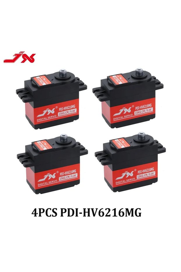 4PCS PDI-HV6216MG JX Servo PDI-HV6216MG Digital Servo - 15KG High Torque, 8.4V Metal Gear for RC Car