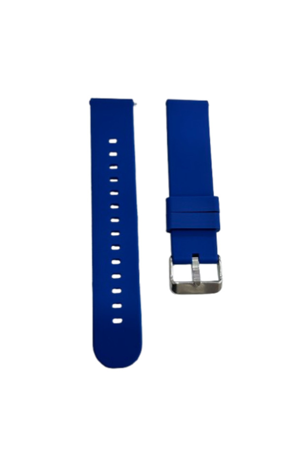 22mm Deep blue(silver) Universal Watch Straps 22mm 20mm Quick Release Silicone Band Soft Rubber Wris