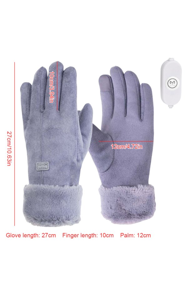 PURPLE Electric Warm Gloves 3 Gear Adjustment Winter Thermal Cycling Gloves 10000mAh Heati