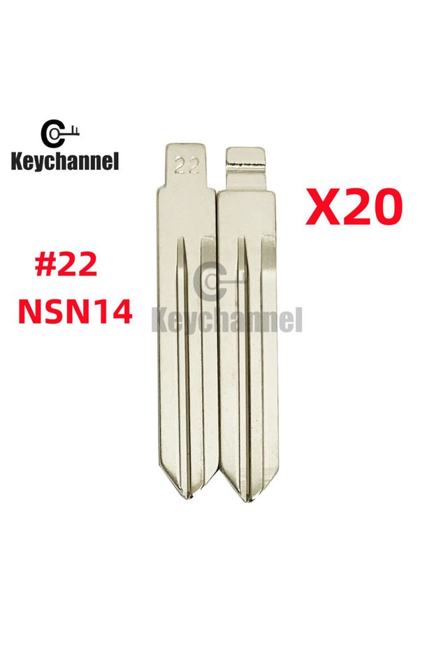 20PCS Keychannel 20PCS NSN14 KD Key Blade 22# Car Key Blank for KEYDIY Xhorse Remote for Nissan Juke