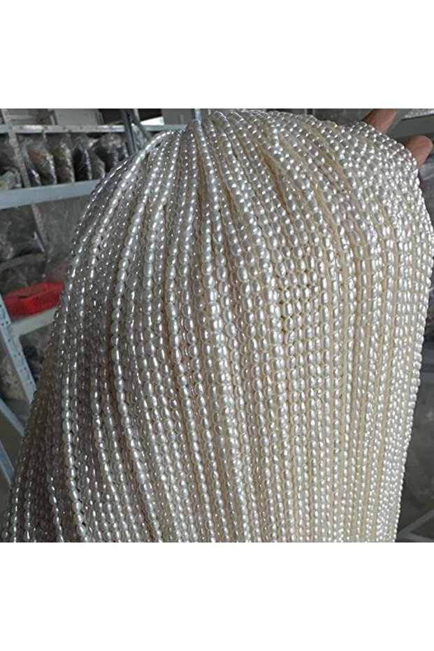 3-4mm WHITE 3-4mm AA Exquisite Natural Pearl Rice Shaped Isolated White Gray Fine Bead Women Jewelry