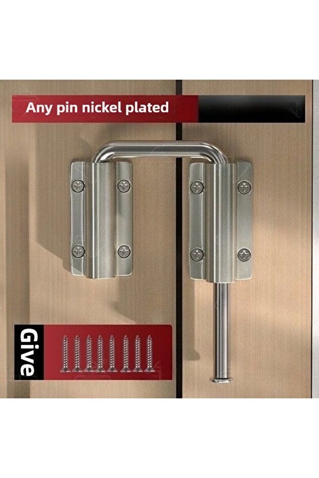Silver 1Pcs Durable Aluminum Alloy Door Latch Lock 90/180 Degree Gate Latch Safety Anti-theft Buckle