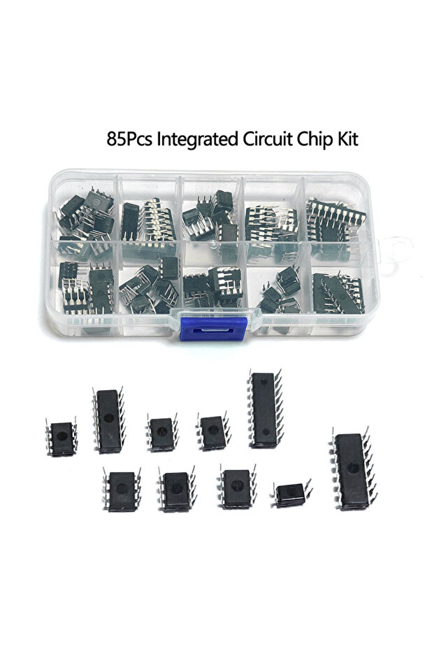 85Pcs Integrated Circuit Chip Kit 10 Value IC Chip NE555 LM324 LM393 UA741 ULN2803 LM358 LM386 NE553