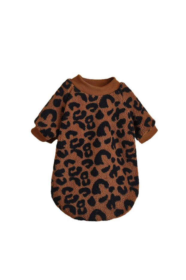 XXL Leopard Puppy Pullover Dog Clothes Leopard Printed Pet Vest Winter Dog Clothes For Small Medium