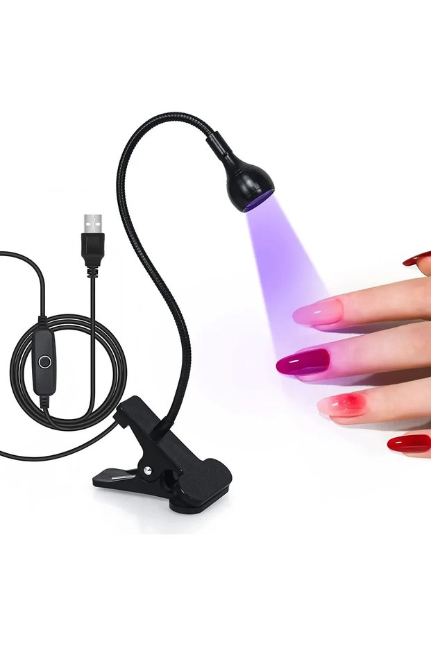 USB Black Nail Dryer Light UV Nail lamp 395nm Wavelength Clip-on Desk Mini USB For Gel Nails ongle M
