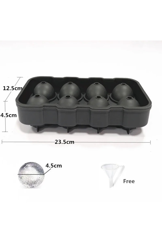 8 Holes Silicone Ice Ball Maker Large 3D Big Round Sphere High Balls Ice Shape Cube Mold Tray for Fr