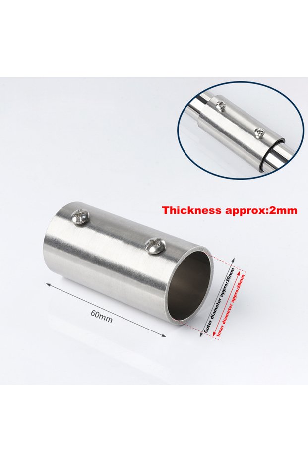 Direct Pipe Fitting Connector, Fit 1 Inch(25mm) OD Pipe Stainless Steel Structural Pipe Connector Ch