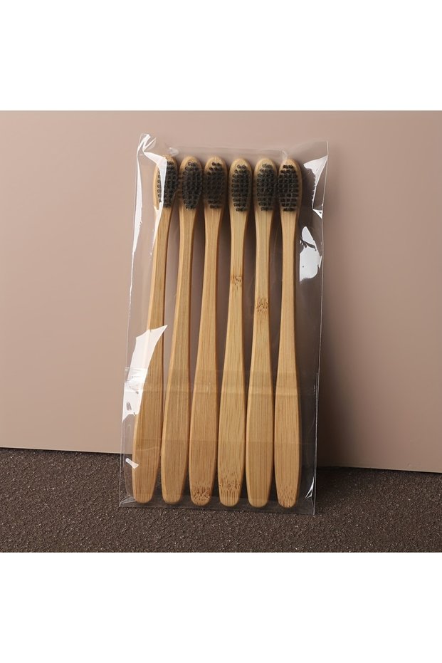 6pcs 6pcs Bamboo Toothbrush Eco-Friendly Wooden Toothbrushes with Soft Bristles for Sensitive Teeth