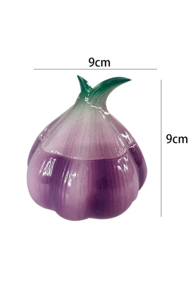 1 pcs Purple Garlic Ceramic Storage Jar Kitchen Storage Container Candy Nut Jar Storage Box Home Dec