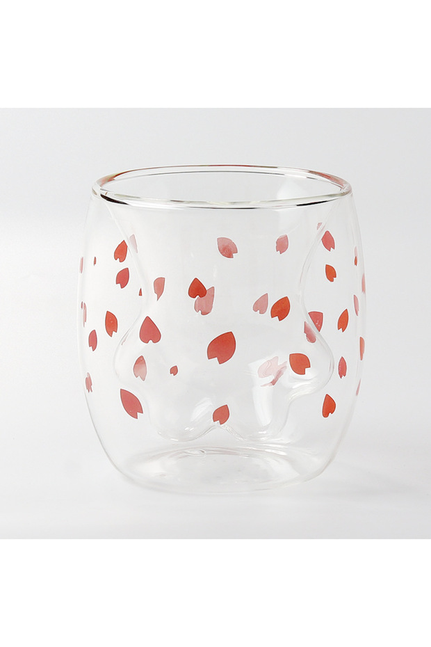 180-200ml clear 1cup YWDL Double Wall Glass Coffee Mug With Spoon And Coaster Cartoon Cute Cat Milk
