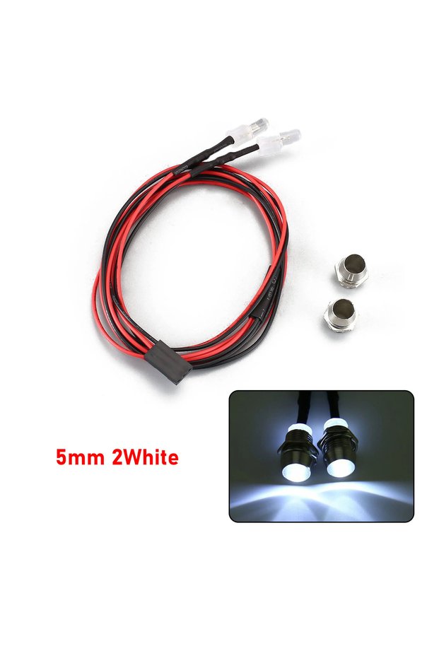 5mm 2W RC LED Light Kit Headlamps for 1/10 1/8 1/12 RC Car Truck Crawler Drift Car Headlight Taillig