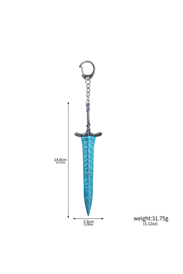 K00868-01 14cm Ring Dark Moon Greatswor Eldens Keychain Pendant Bloodhound's Fang Keyring Cosplay Fa