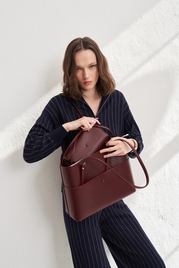Galle double bag set - burgundy