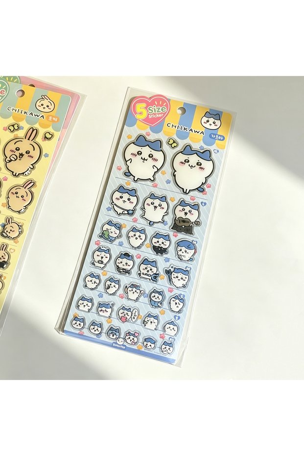 B Chiikawa Cartoon Glue, 3D Three-Dimensional Stickers, Cute Hachiware and Usagi Stickers, Cartoon D