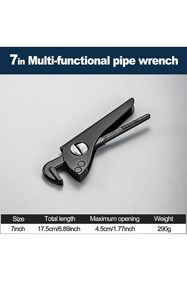7inch Heavy-Duty Adjustable Wrench & Pipe Pliers 7/10.5inch- High Hardness, Strong Torque, Wide-Ang