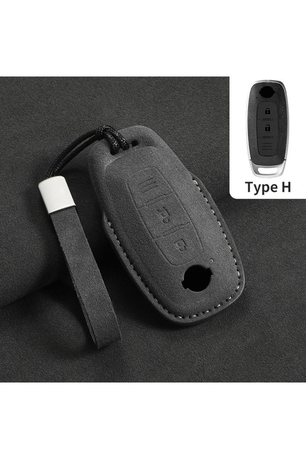 Black H2 3 Buttons Suede Car Remote Key Case Cover Shell for Nissan Teana Qashqai X-Trail Kicks Tiid