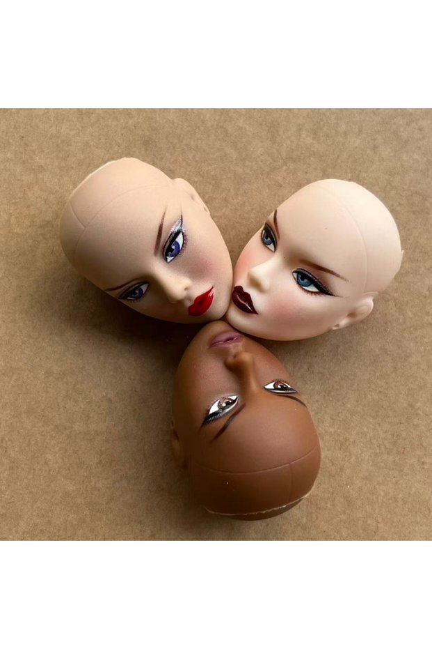 One Size NEW PP head Poppy Blank Face Doll Heads DIY Practice Parts Super White Coffee Pink Beige Sk