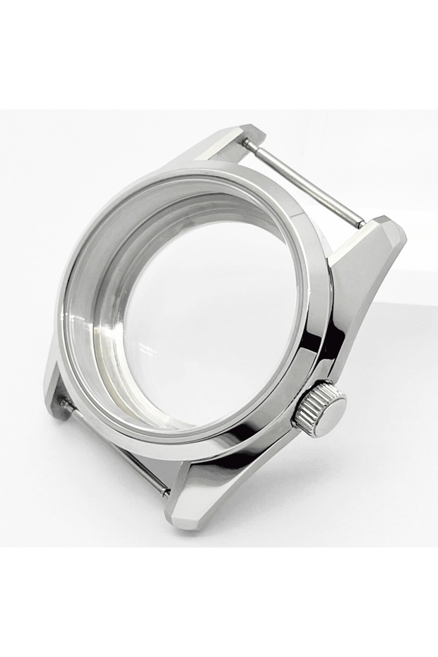 NH34 NH35 NH36 Glass back RICHUS 36mm Case Sapphire Glass Silver Watch Case Fit NH35 NH36 ETA2824 PT