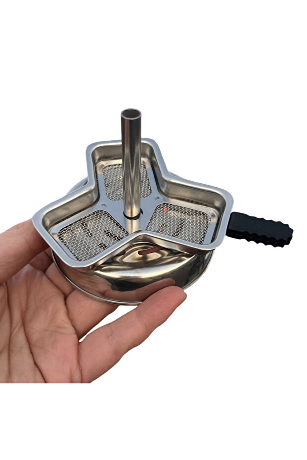 Sanjiao Pan Metal Hookah Charcoal Holder with Silicone Handle Narguile Sheesha Chicha Accessories