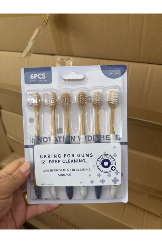 6pcs High Quality Wide Head Household 6-pack Adult Soft Bristled Toothbrush For Both Men And Women,
