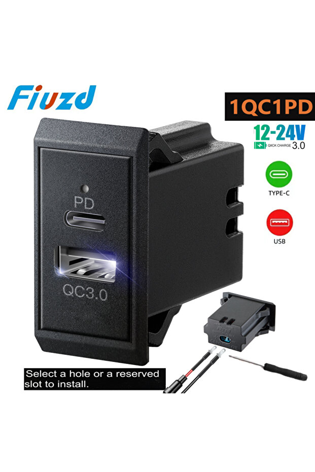 AC Quick Fast Charge Adapter 3 Port USB Phone Charger on Car Charger Adapter for 12V/24V Truck Motor