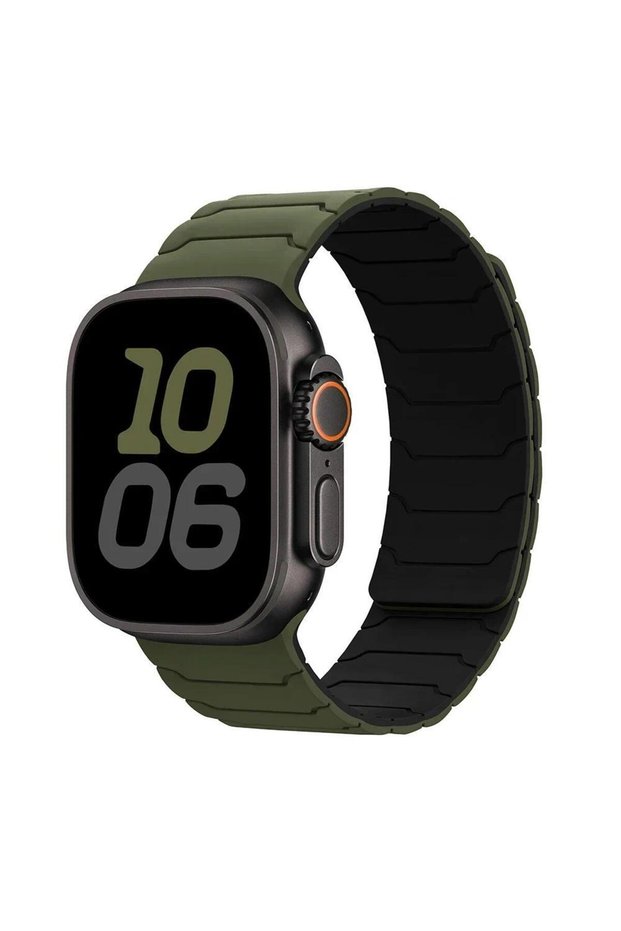 38-40-41-S10-11 42 green black Magnetic Strap Silicone Bracelet For Apple Watch ultra 3 2 49mm 45mm