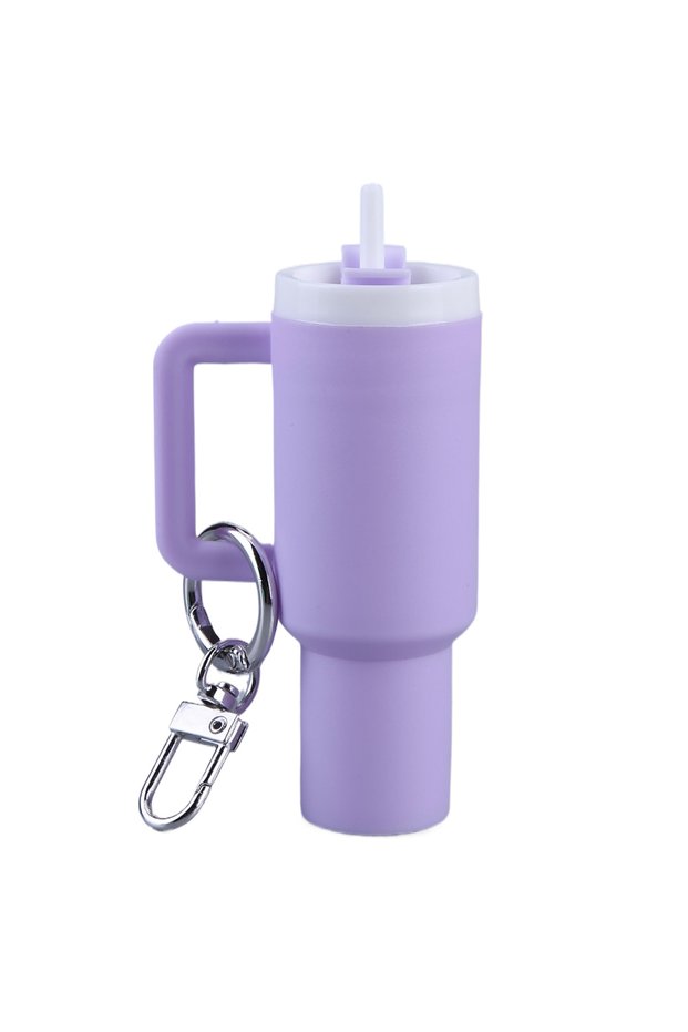 Purple 1pc 6-1pcs Creative Mini Cup Keychain Pendant Chapstick Holder Fun Key Ring Handbag Charms Ke