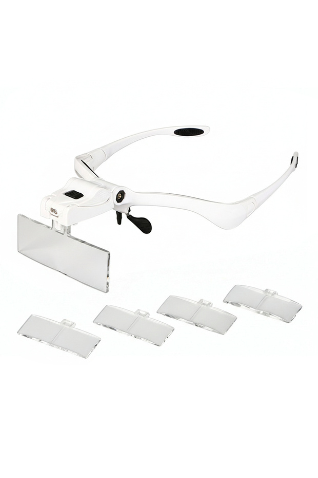 C New LED Head Magnifier with 2 LED Lights 1.0X To 3.5X Hands Free Headband Magnifier for Watch Repa