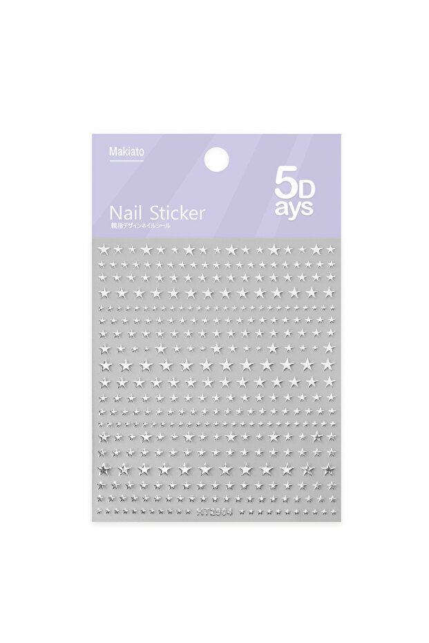 KT2904 1pc Bronzing Silver/Gold Star Design Nail Stickers Holographic Pentagram Star Adhesive Slider