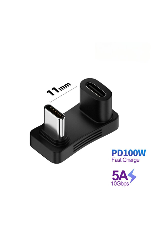 1pcs U-shaped 180 Degree U-shaped 100W USB 3.2 Type C Male to female 1 to 2 Adapter OTG 10Gbps F