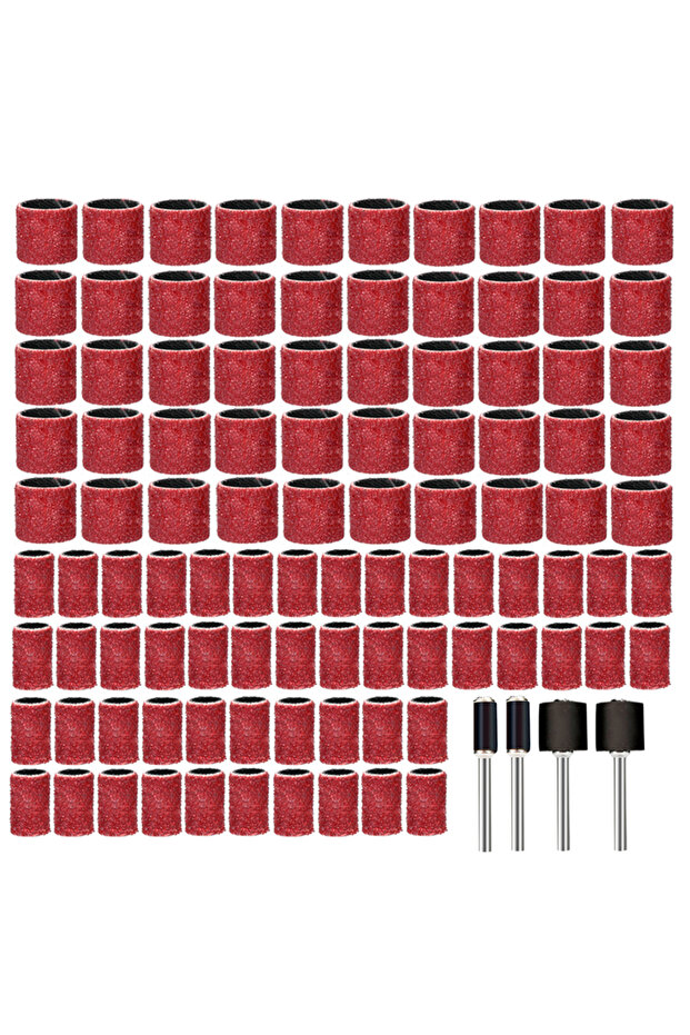 104pcs set CMCP 104pcs Grit 80 Sanding Band with Mandrel Sanding Drum for Metal Wood Polish Abrasive