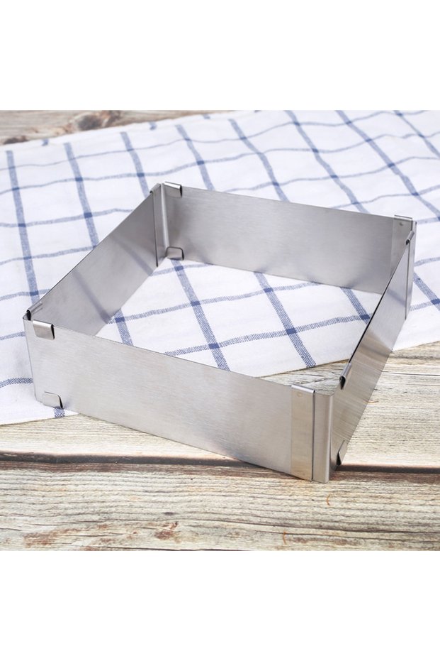 Large square 1pc Large Stainless Steel Adjustable Telescopic Active Long Square Mousse Ring Cake Bak