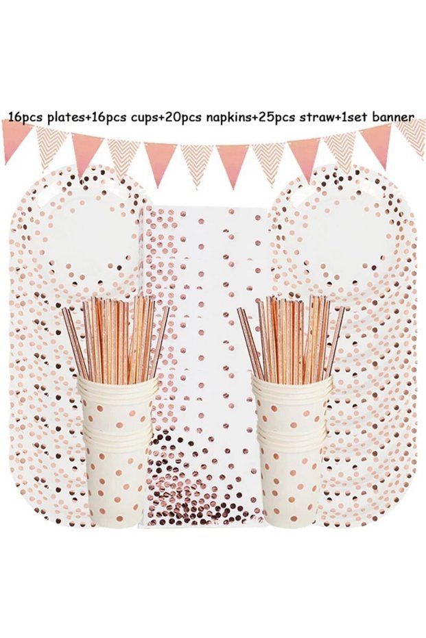 78pcs style D Disposable Tableware Set Paper Plate Cup Kids Adult Wedding Birthday Party Decoration