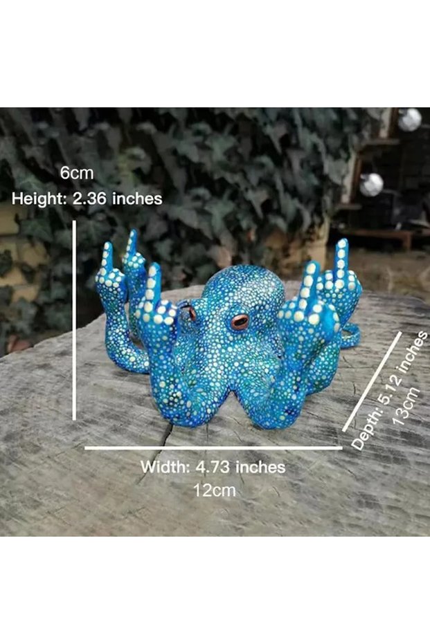 b Garden Statue Ornaments Octopus Miniature with Luminous Office Tabletop Bar Decorative Sculpture F